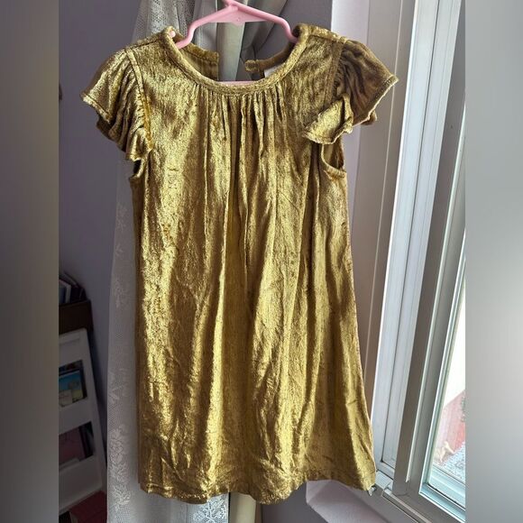 gold velvet girls dress yo baby new